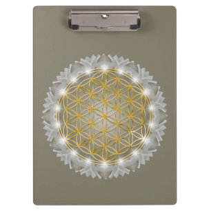 BLUME DES LEBENS - Heilige Geometrie Licht 1 Klemmbrett