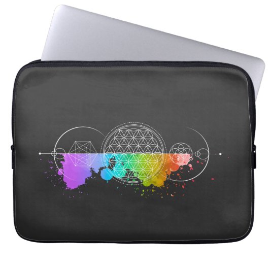 Blume des Lebens - Heilige Geometrie - Mond - Chak Laptopschutzhülle (Vorderseite)