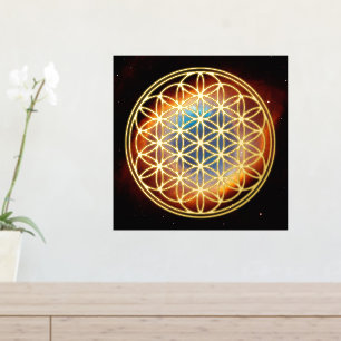 BLUME DES LEBENS - Heilige Geometrie Symbol Kontur Foliendrucke