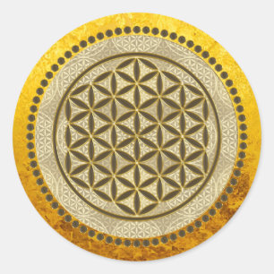 BLUME DES LEBENS - Heilige Geometrie Symbol Kunst  Runder Aufkleber