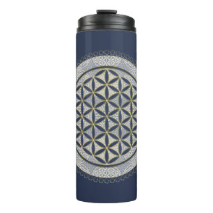 BLUME DES LEBENS - Heilige Geometrie Symbol Kunst Thermosbecher