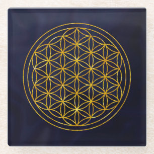 Blume des Lebens, heilige Geometrie, Zen, Chakra,  Glasuntersetzer