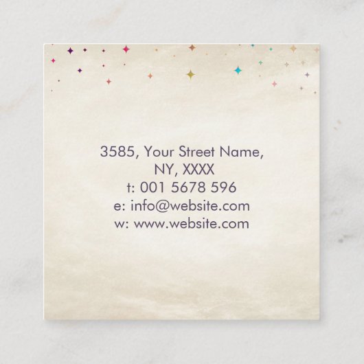 Blume des Lebens, Heilung der Hände, Chakren Quadratische Visitenkarte (Rückseite)