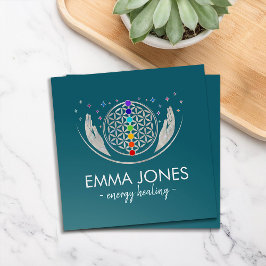 Blume des Lebens, Heilung der Hände, Chakren Quadratische Visitenkarte