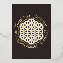 Blume des Lebens Ho'oponopono Black & White Folien Feiertagskarte