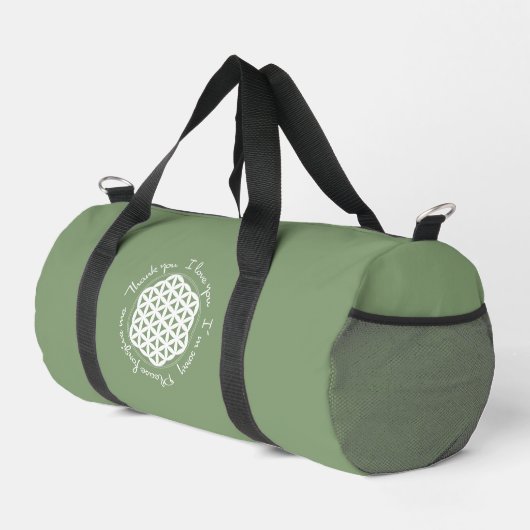 Blume des Lebens Ho'oponopono Duffle Bag (Rechte Ecke)
