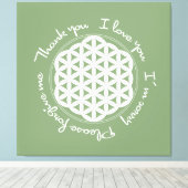 Blume des Lebens Ho'oponopono Leinwanddruck (Insitu (Holzboden))