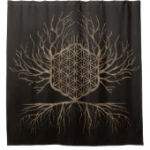 Blume des Lebens im Baum des Lebens Duschvorhang (Vorderseite)