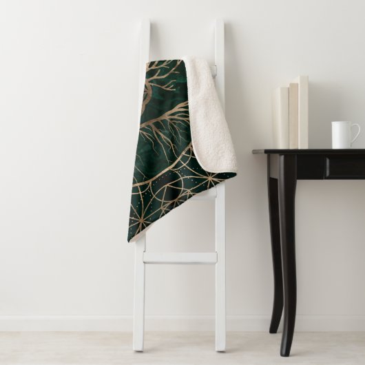 Blume des Lebens im Baum von Leben Malachit und Sherpadecke (Beispiel)