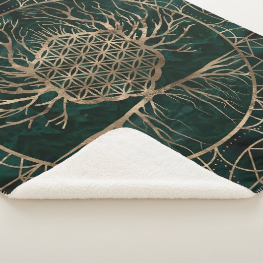 Blume des Lebens im Baum von Leben Malachit und Sherpadecke (3/4)