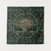 Blume des Lebens im Baum von Leben Malachit und Wandteppich (Vorderseite)