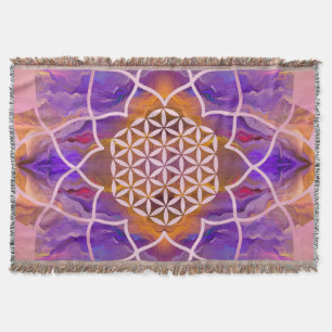 Blume des Lebens im Lotos - gemalte Beschaffenheit Decke