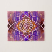 Blume des Lebens im Lotos - gemalte Beschaffenheit Puzzle (Horizontal)