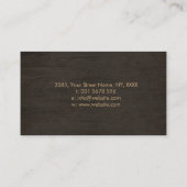 Blume des Lebens im Lotos - golden auf Holz Visitenkarte (Rückseite)