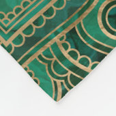 Blume des Lebens im Lotos - Malachit und Gold Fleecedecke (Ecke)