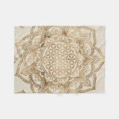 Blume des Lebens im Lotos - Pastellgolde und Fleecedecke (Vorderseite (Horizontal))