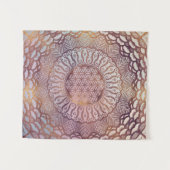 Blume des Lebens im Mandalaleichten PastellGlitter Wandteppich (Vorderseite (Horizontal))