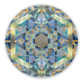 Blume des Lebens in der Heiligen Geometrie Keramikknauf (Vorderseite)