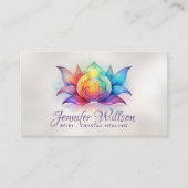 Blume des Lebens in der Lotus-Blume - Wasserfarbe Visitenkarte (Vorderseite)