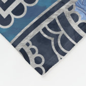 Blume des Lebens in Lotus - Blauer Kristall und Si Fleecedecke (Ecke)