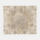 Blume des Lebens in Lotus Dot Fleecedecke (Vorderseite (Horizontal))