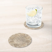 Blume des Lebens in Lotus Dot Runder Pappuntersetzer (Vor Ort)