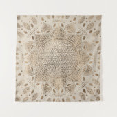 Blume des Lebens in Lotus Dot Wandteppich (Vorderseite (Horizontal))