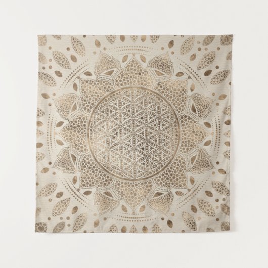 Blume des Lebens in Lotus Dot Wandteppich (Vorderseite)