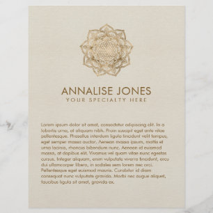 Blume des Lebens in Lotus - Pastellgolden und Lein Flyer