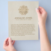 Blume des Lebens in Lotus - Pastellgolden und Lein Flyer (Hand)