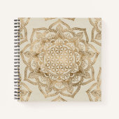 Blume des Lebens in Lotus - Pastellgolden und Lein Notizblock (Vorderseite)