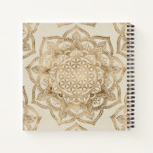 Blume des Lebens in Lotus - Pastellgolden und Lein Notizblock (Rückseite)
