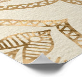 Blume des Lebens in Lotus - Pastellgolden und Lein Poster (Ecke)