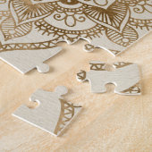 Blume des Lebens in Lotus - Pastellgolden und Lein Puzzle (Seite)