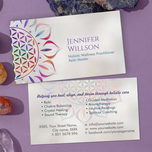 Blume des Lebens in Lotus Visitenkarte