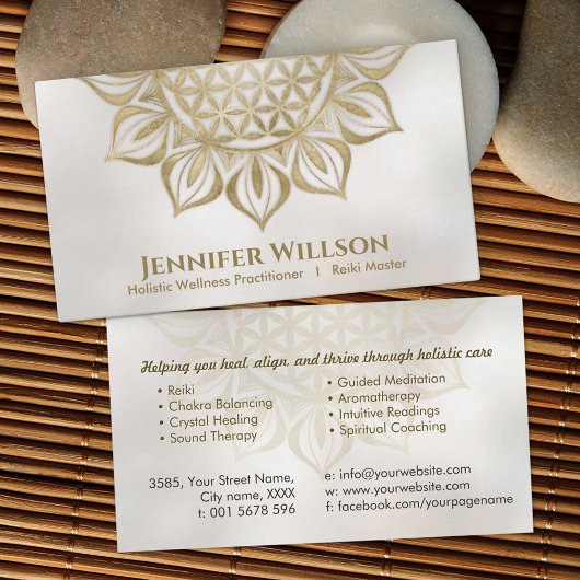 Blume des Lebens in Lotus Visitenkarte