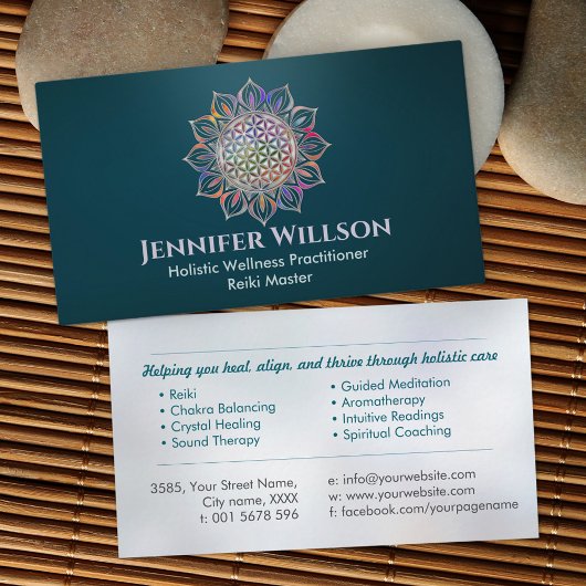 Blume des Lebens in Lotus Visitenkarte