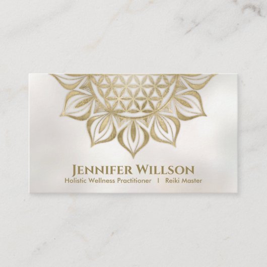 Blume des Lebens in Lotus Visitenkarte (Vorderseite)