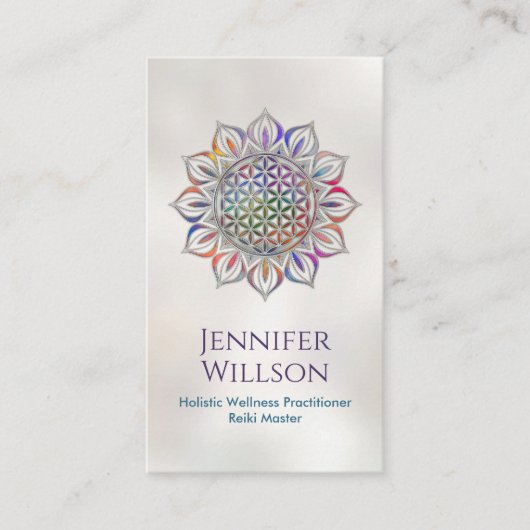 Blume des Lebens in Lotus Visitenkarte (Vorderseite)