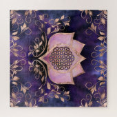 Blume des Lebens in Rosa-Lotus-Ornament Puzzle (Horizontal)