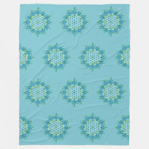 Blume des Lebens - Indien - Mandala 4 Fleecedecke