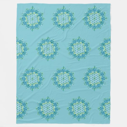 Blume des Lebens - Indien - Mandala 4 Fleecedecke (Vorderseite)