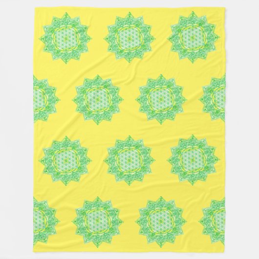 Blume des Lebens - Indien - Mandala 6 Fleecedecke (Vorderseite)