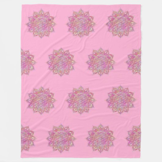 Blume des Lebens - Indien - Mandala 7 Fleecedecke (Vorderseite)