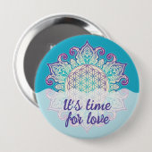 Blume des Lebens - Indische Mandala 2 Button (Vorne & Hinten)