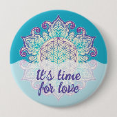 Blume des Lebens - Indische Mandala 2 Button (Vorderseite)