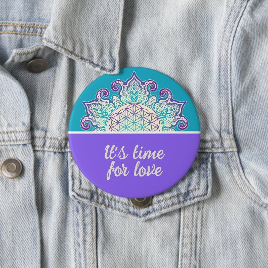 Blume des Lebens - Indische Mandala 2 Button (Beispiel)