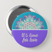 Blume des Lebens - Indische Mandala 2 Button (Vorne & Hinten)