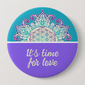 Blume des Lebens - Indische Mandala 2 Button (Vorderseite)