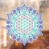 Blume des Lebens - Indische Mandala 2 Fensteraufkleber (Blatt 2)